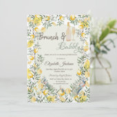 Citroenen Peacock Green Plaid Brunch & Bubbly Kaart (Staand voorkant)