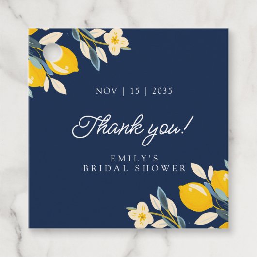 Citroenen Positano Bruidsfeest Bedankjes Labels (Voorkant)