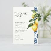 Citroenen Positano Italiaans Bruidsdiner Bedankkaart (Staand voorkant)