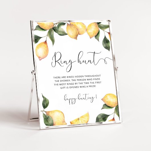 Citroenen ring zoek bruidsmeisjesfeest spel poster