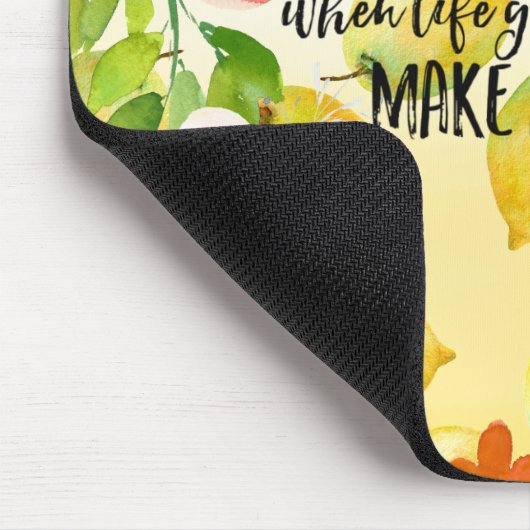 Citroenen Roze bloemenombre waterverf inspirerend Muismat (Hoek)