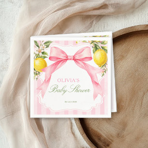 Citroenen Roze Coquette Baby Shower Servet