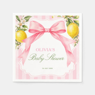 Citroenen Roze Coquette Baby Shower Servet