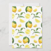 Citroenen roze doucheuitnodiging kaart (Achterkant)