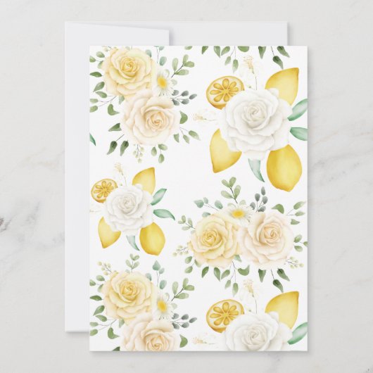 Citroenen & Rozen, bubbels en breikoppels, douche Kaart (Achterkant)