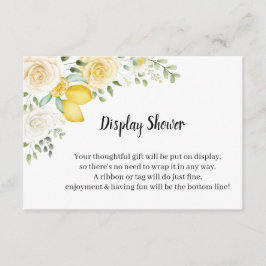 Citroenen & Rozen Display Vrijgezellenfeest behuiz Informatiekaartje