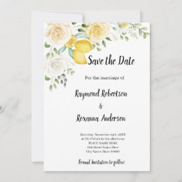 Citroenen & Rozen Save the Date Uitnodiging