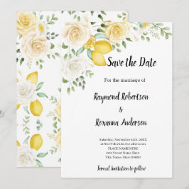 Citroenen & Rozen Save the Date Uitnodiging