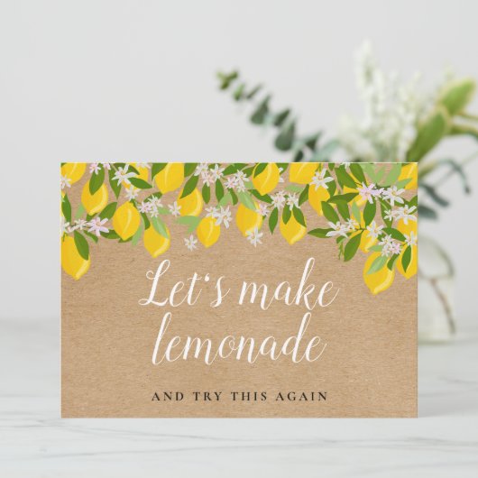 Citroenen Rustieke Bruidsdouche Wijziging van de D Save The Date (Staand voorkant)