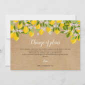 Citroenen Rustieke Bruidsmeisjesfeest Datum Wijzig Save The Date (Achterkant)