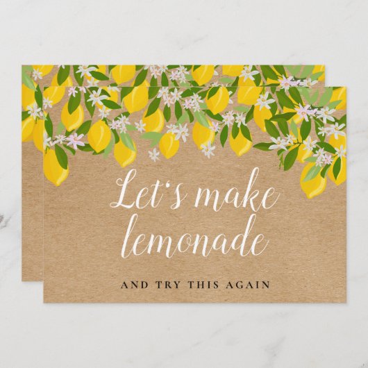 Citroenen Rustieke Bruiloft Change the Date Save The Date (Voorkant / Achterkant)