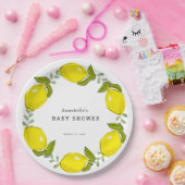 Citroenen Sieraas Witte Baby Shower Papieren Bord (Feest)