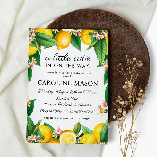 Citroenen Sinaasappel Baby Shower Kaart