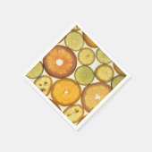 Citroenen, Sinaasappel, Limoen, citrusvruchten, vr Servetten (Hoek)