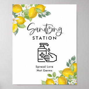 Citroenen Thema Trouw Sanitizerstation Poster