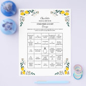 Citroenen Thema Vind De Gast Bruidsfeest Bingo  Flyer (Enkel)