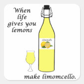 Citroenen tot Limoncello Vierkante Sticker (Voorkant)