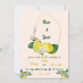 Citroenen trouwkaart in felle kleuren kaart (Voorkant)