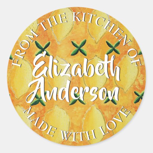 Citroenen uit de keuken van ronde sticker (Voorkant)