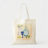 Citroenen uit de Middellandse Zee en blauw glas Tote Bag (Voorkant)