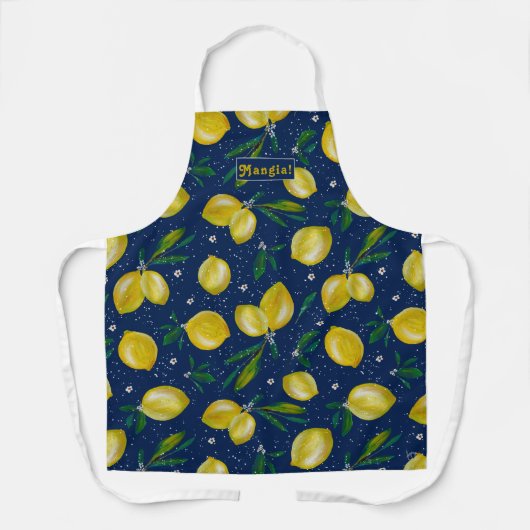 Citroenen van Sorrento "Mangia!" Italiaans geïnspi Schort (Voorkant)