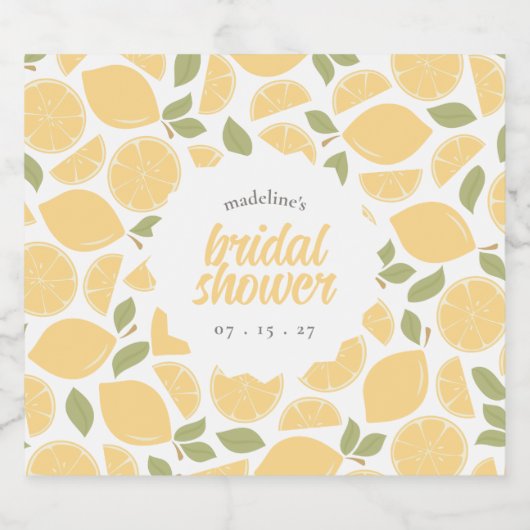 Citroenen Vrijgezellenfeest of bruiloft gepersonal Sparkling Wijnetiket (Enkel label)