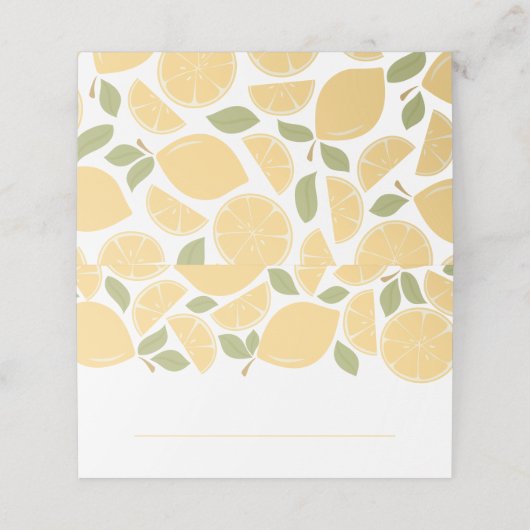 Citroenen Vrijgezellenfeest of bruiloft Plaatskaartje (Buitenkant ongevouwen)