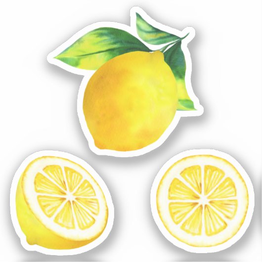 Citroenen Waterverf Citrus Sticker (Voorkant)