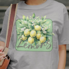 Citroenen Waterverf Fruit Botanical T-shirt