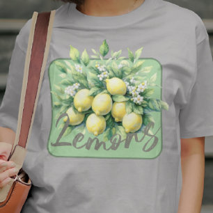Citroenen Waterverf Fruit Botanical T-shirt