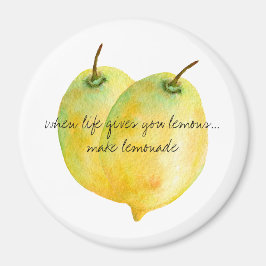 Citroenen waterverf inspirerend quote magneet