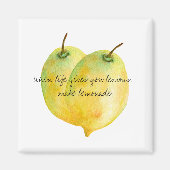 Citroenen waterverf inspirerend quote magneet (Voorkant)