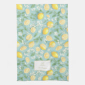 Citroenen Waterverf Mint Custom Monogram Citroen Theedoek (Verticaal)