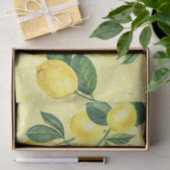 citroenen waterverf polka-stippen, vers rustig tissuepapier (Geschenk)