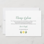 Citroenen Wijzigen de Datum Uitgesteld Geannuleerd Save The Date (Achterkant)