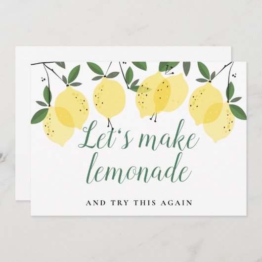 Citroenen Wijzigen de Datum Uitgesteld Geannuleerd Save The Date (Voorkant / Achterkant)