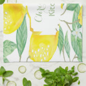 Citroenen wit groene naam script theedoek (Gevouwen)