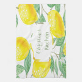 Citroenen wit groene naam script theedoek (Verticaal)