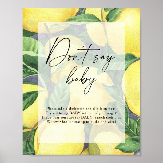 Citroenen - zeg geen baby Poster (Voorkant)