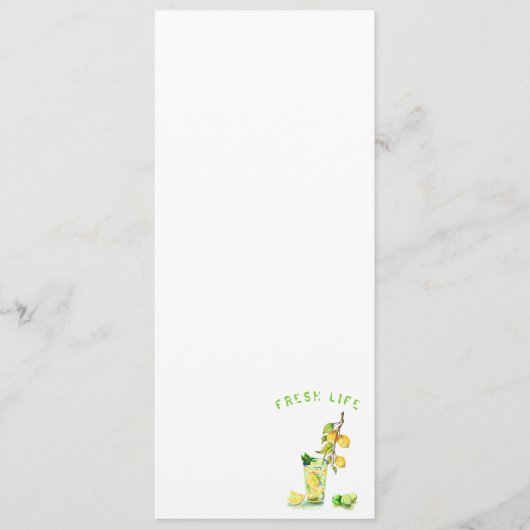 Citroenen Zomer Cocktail Party Menu (Voorkant)