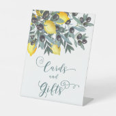 Citroenen | Zwarte Olijven Bruiloftsshower Kaarten Reclamebord Met Voetstuk (Voorkant)