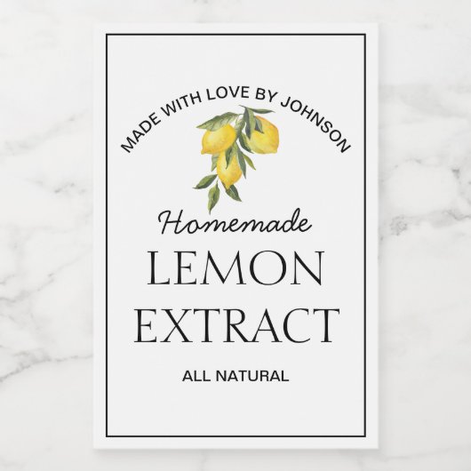 Citroenextract-etiket Wijn Etiket (Enkel label)