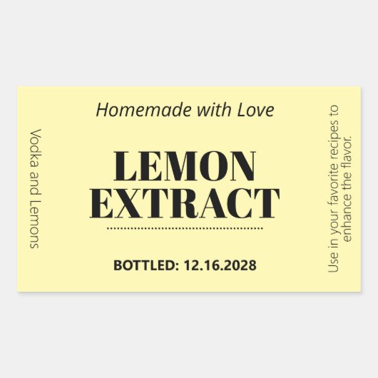 Citroenextract moderne label sticker ZEX_001d (Voorkant)