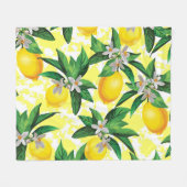 Citroenfantasie: Creatief bloemenpatroon Fleece Deken (Voorkant (Horizontaal))