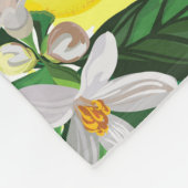Citroenfantasie: Creatief bloemenpatroon Fleece Deken (Hoek)