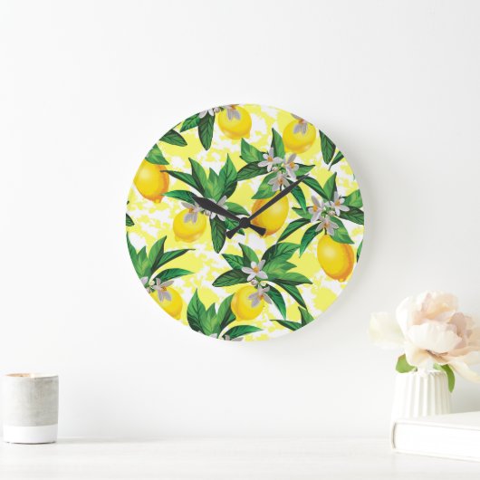 Citroenfantasie: Creatief bloemenpatroon Grote Klok (Huis)