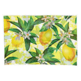 Citroenfantasie: Creatief bloemenpatroon Kussensloop