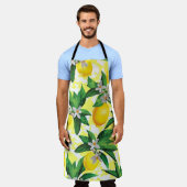 Citroenfantasie: Creatief bloemenpatroon Schort (Gedragen)