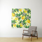 Citroenfantasie: Creatief bloemenpatroon Wandkleed (In situ)