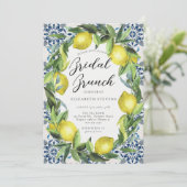 Citroenfeest Italiaans Blauw Tegel Modern Vrijgeze Kaart (Staand voorkant)